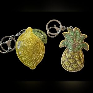 Sparkling Lemon and Pineapple Bag Charm & Keychains